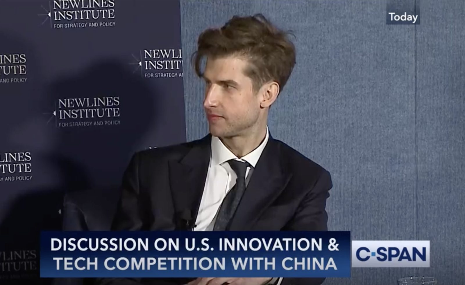 Sam DB speaking on a C-SPAN panel at the New Lines Institute